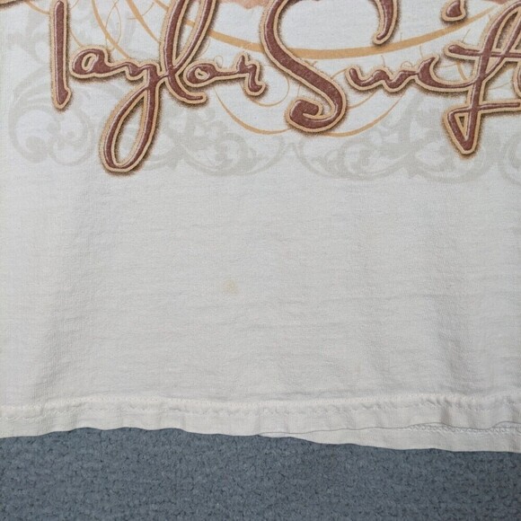Taylor Swift Fearless Concert Tour Cream Light Yellow Womens Small 2009 Rare - Picture 6 of 8